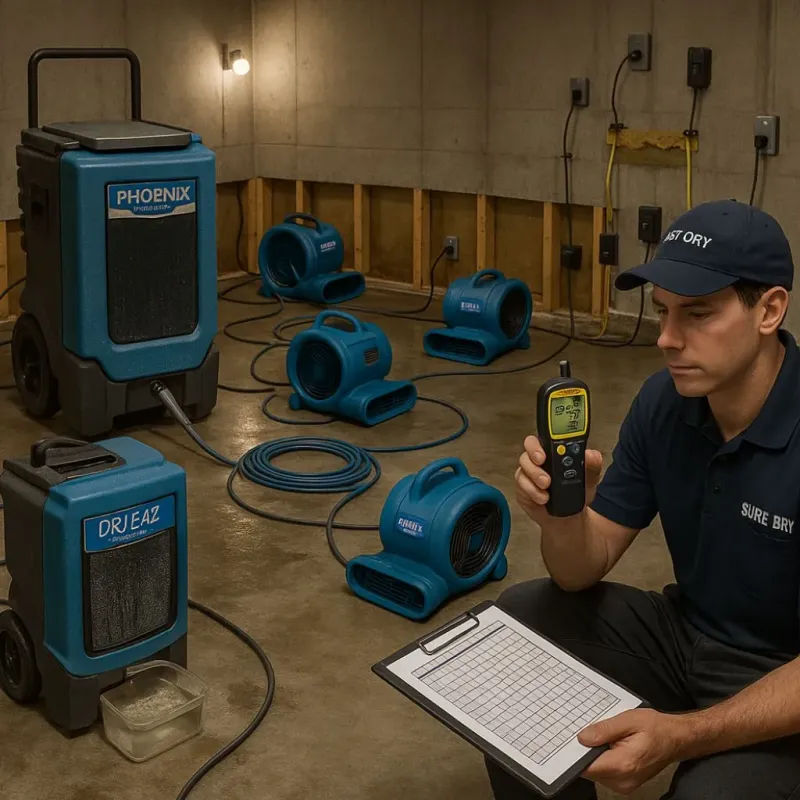 Structural Drying and Dehumidification process in Clyde, OH